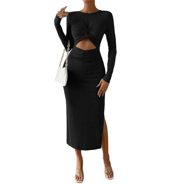 Robe midi pour femme avec des détails de volants complexes et des découpes sexy Chic & Stil
