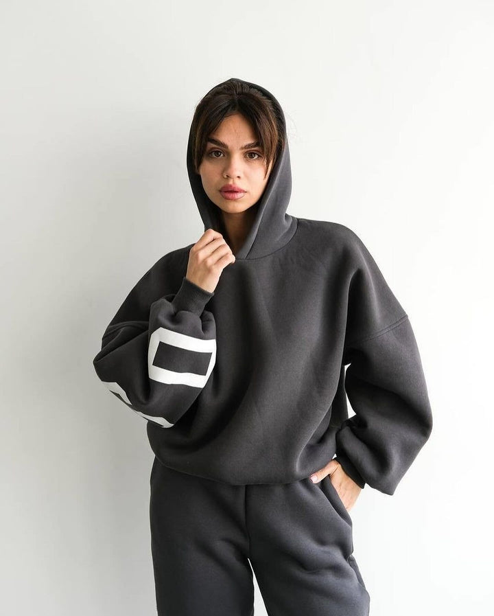 Ladies oversized tracksuit with hood and elastic cuffs Lune London