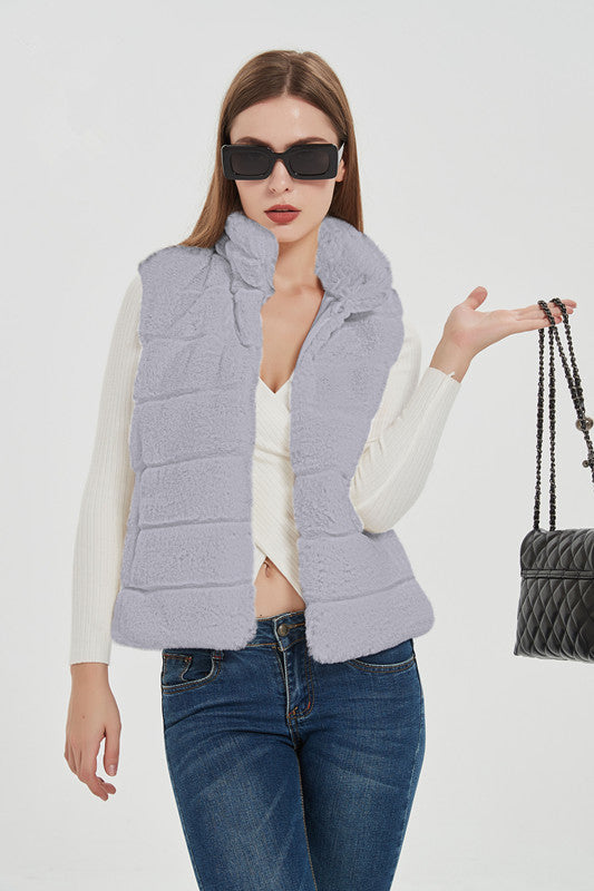 Ladies Quilted Gilet with High Collar and Practical Pockets Amarae