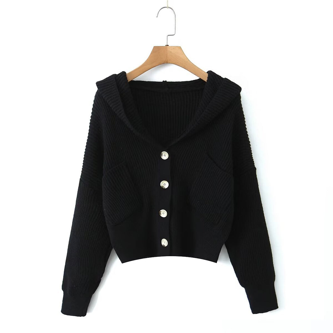Femmes Gilet Confortable avec Capuche et Fermeture à Boutons Chic & Stil