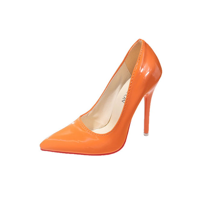Classic Ladies Stiletto Heels with Pointed Design and Chic Glossy Surface