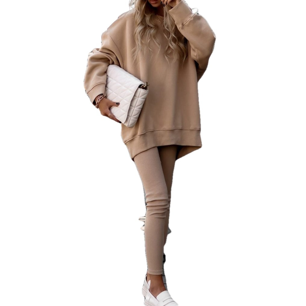 Sweatshirt décontracté pour femmes avec épaules tombantes et doublure douce Chic & Stil