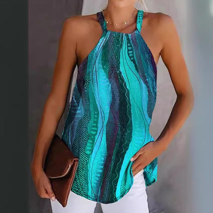 Women’s strap blouse with captivating wave pattern Lune London