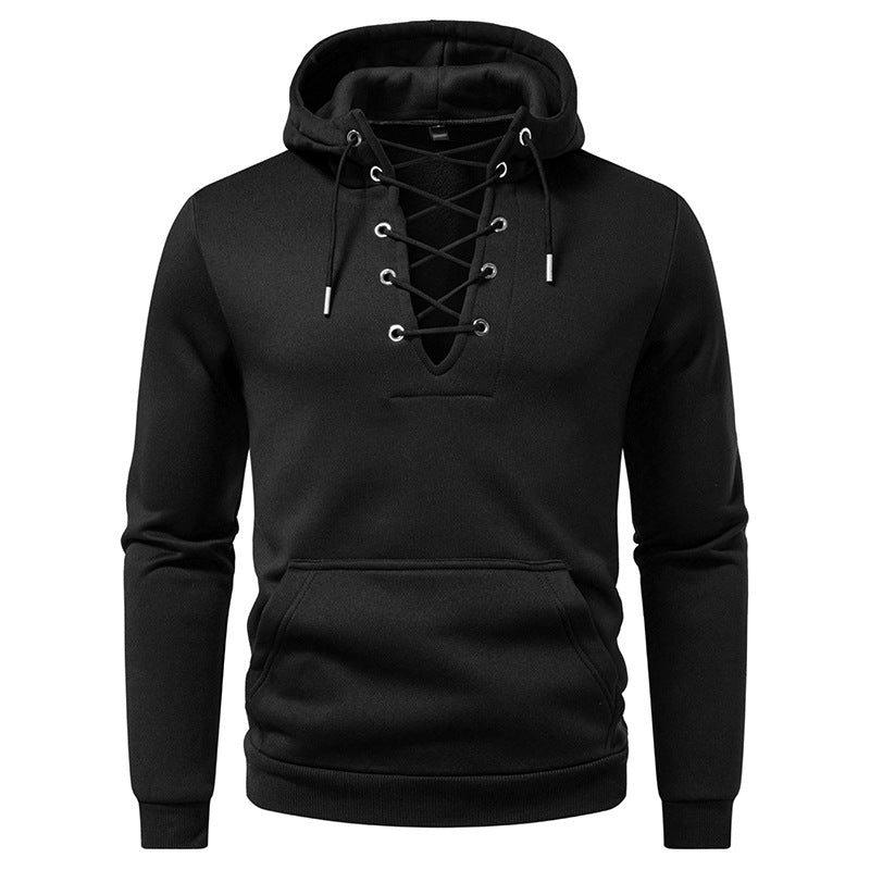 Men's hoodie with trendy lacing design Lune London