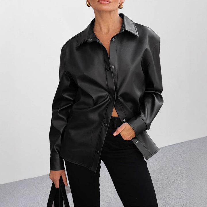 Lune London Faux Leather Blouse for Women