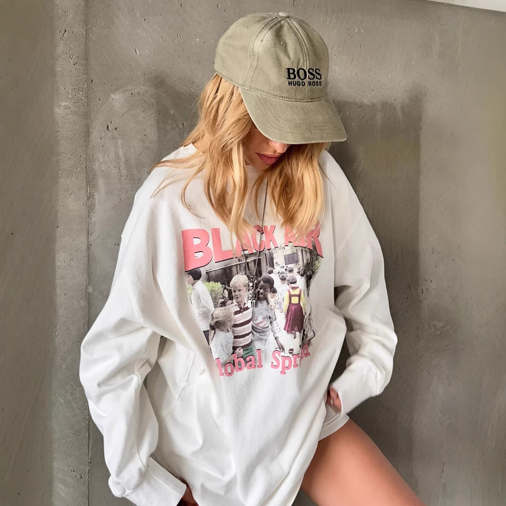 Women's stylish long sleeve with creative graphic design and relaxed fit Lune London