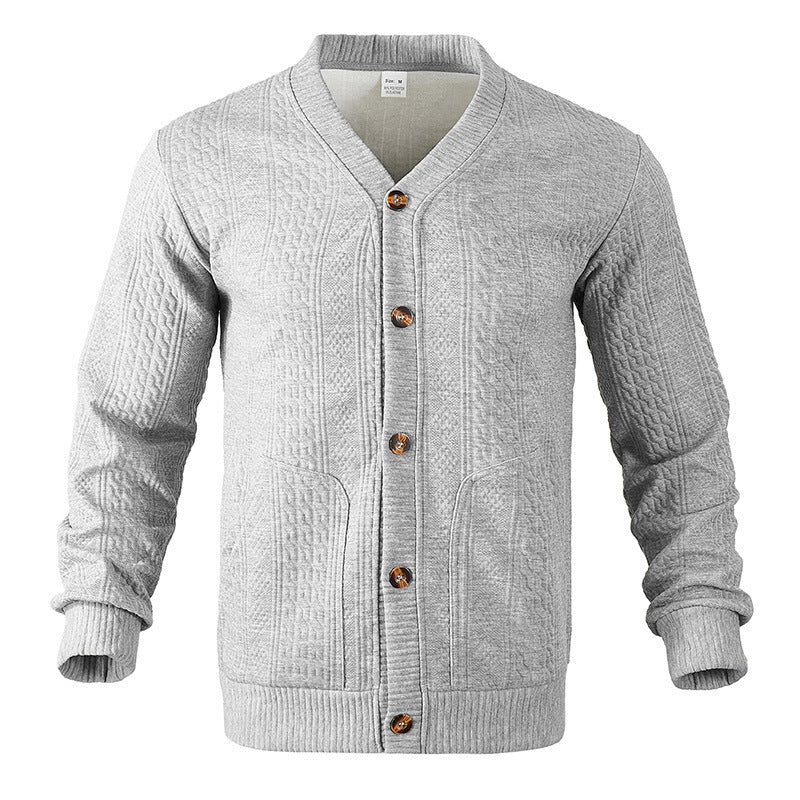 Men's knitted jacket with classic design and structured pattern Lune London
