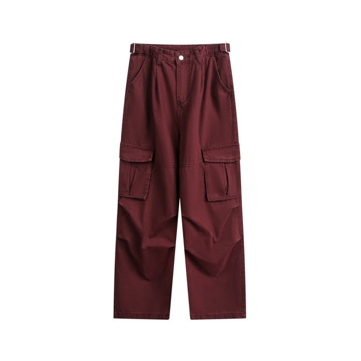 Men's Utility Cargo Pants with Wide Leg, Flap Pockets and Adjustable Waist Amarae