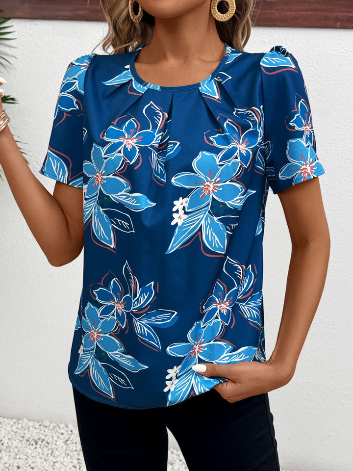 Ladies pleats floral pattern top Lune London