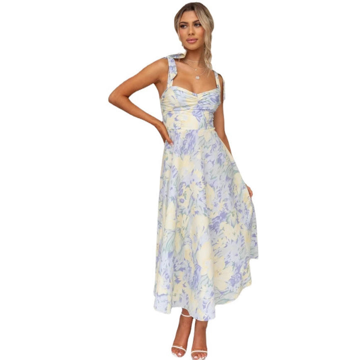 Chic and Stylish Floral Print A-Line Midi Dress for Women