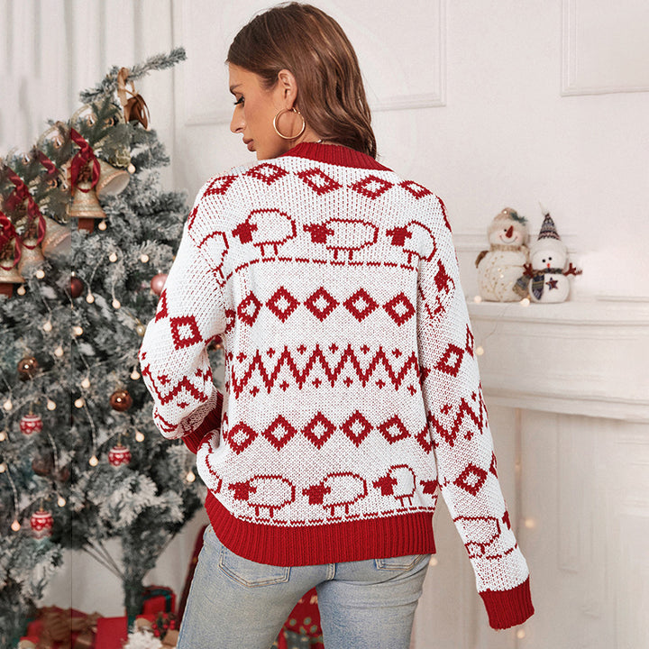 Knit sweater for women with a cheerful pattern and a relaxed fit Lune London