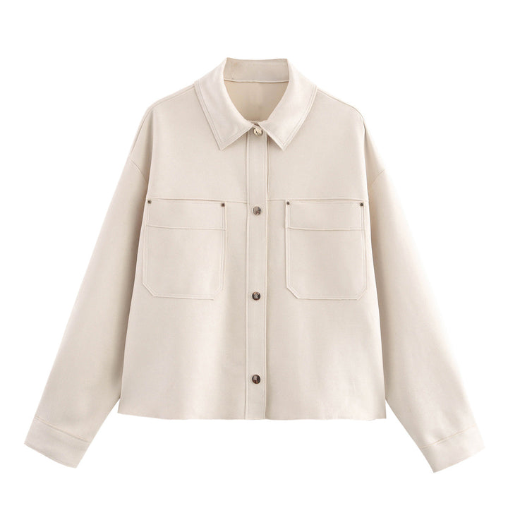 Casual overshirt jacket for women with practical chest pockets and classic collar Lune London