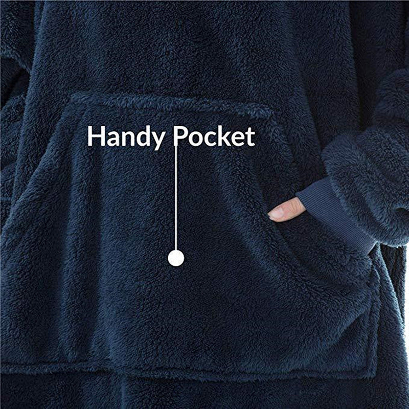 Oversized fleece hooded sweatshirt for women with kangaroo pocket Lune London