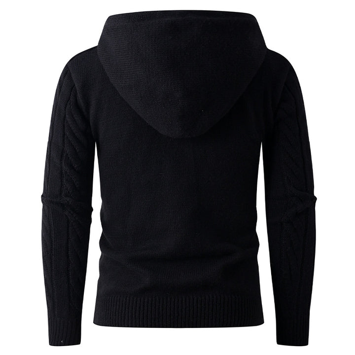 Men's knitted hoodie jacket with modern twisted pattern Lune London