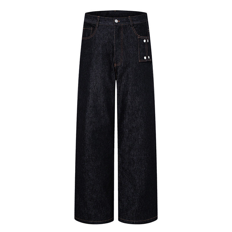 Women High-Waisted Wide-Leg Jeans with Utility Pocket Amarae