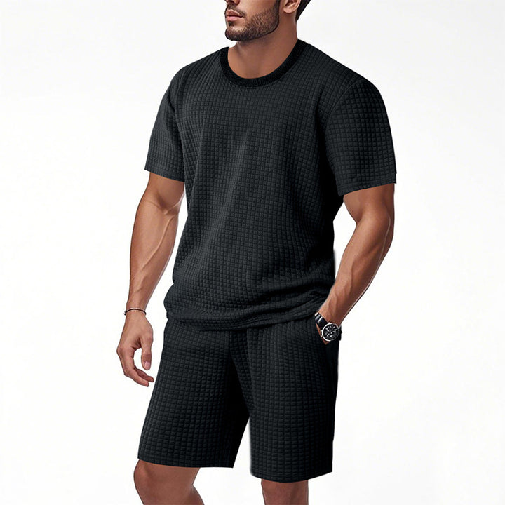 Casual short-sleeved men's set with structured design and practical pockets Amarae
