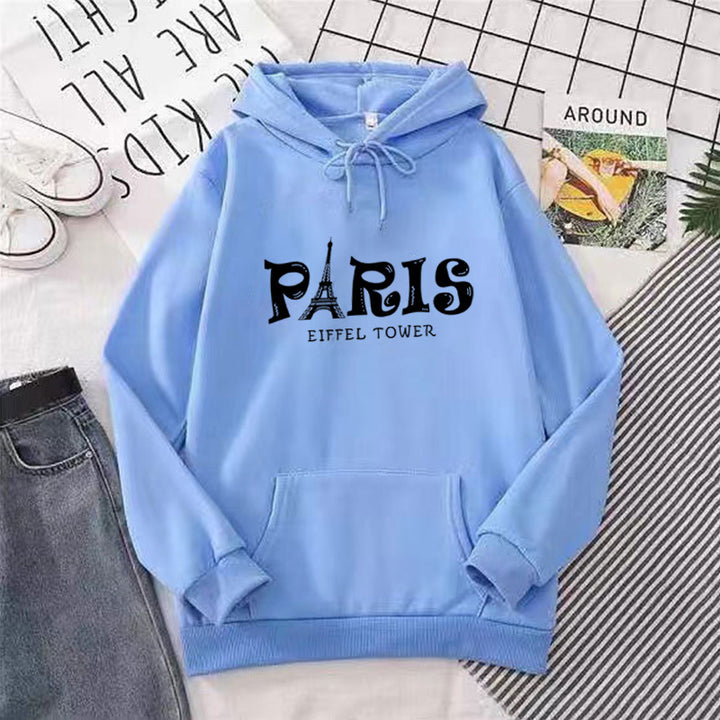 Women's Hoodie with Creative Paris Design Chic & Style