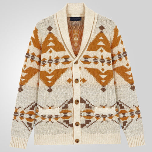 Men's knit jacket with a geometric pattern and a soft, warm lining Amarae