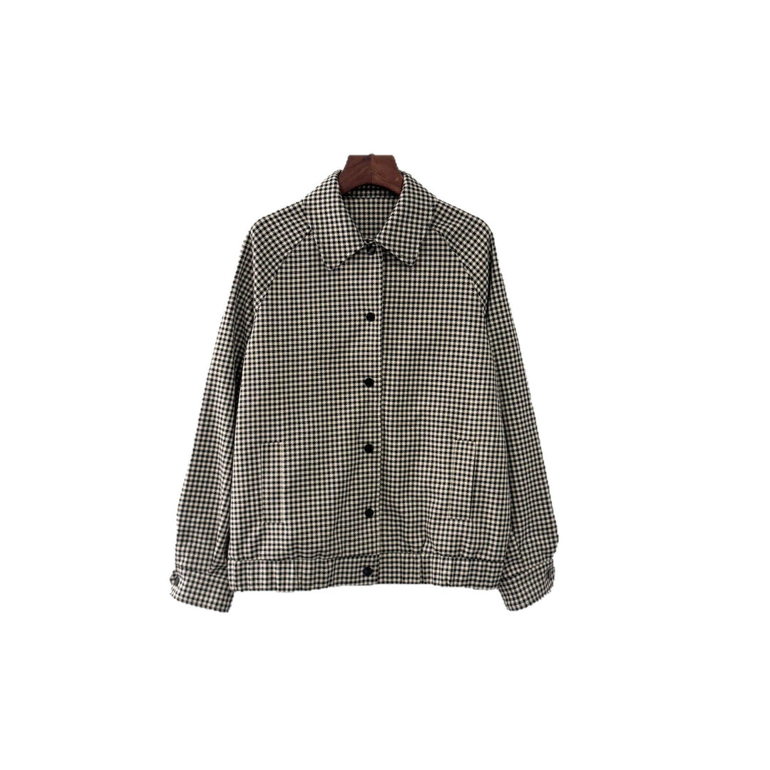 Checkered work jacket for ladies with trendy design featuring high-quality details Lune London
