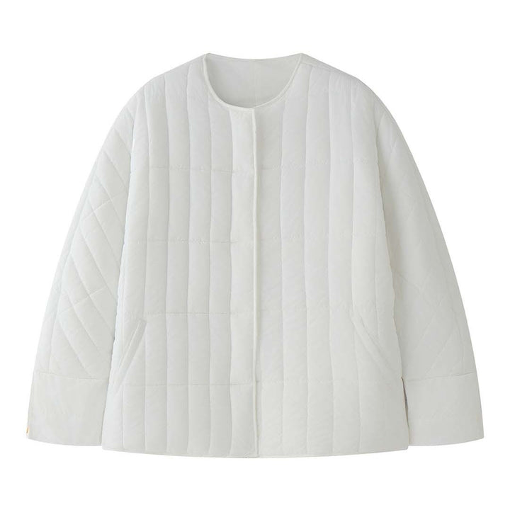 Women's lightweight quilted short jacket with vertical quilting and boxy silhouette Amarae
