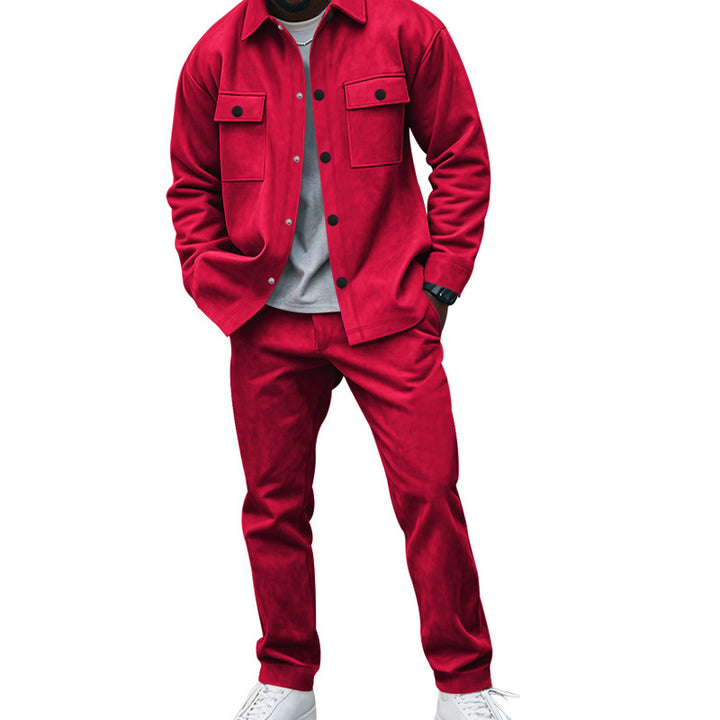 Casual shirt and pants set for men in soft material with practical pockets Lune London