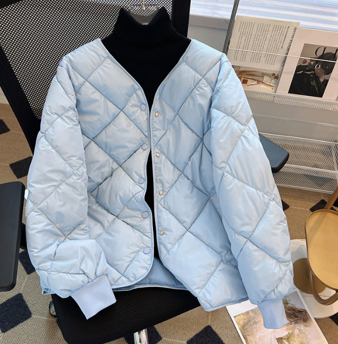 Ladies Lightweight Quilted Down Jacket with Fashionable Cut and Practical Snap Buttons Amarae