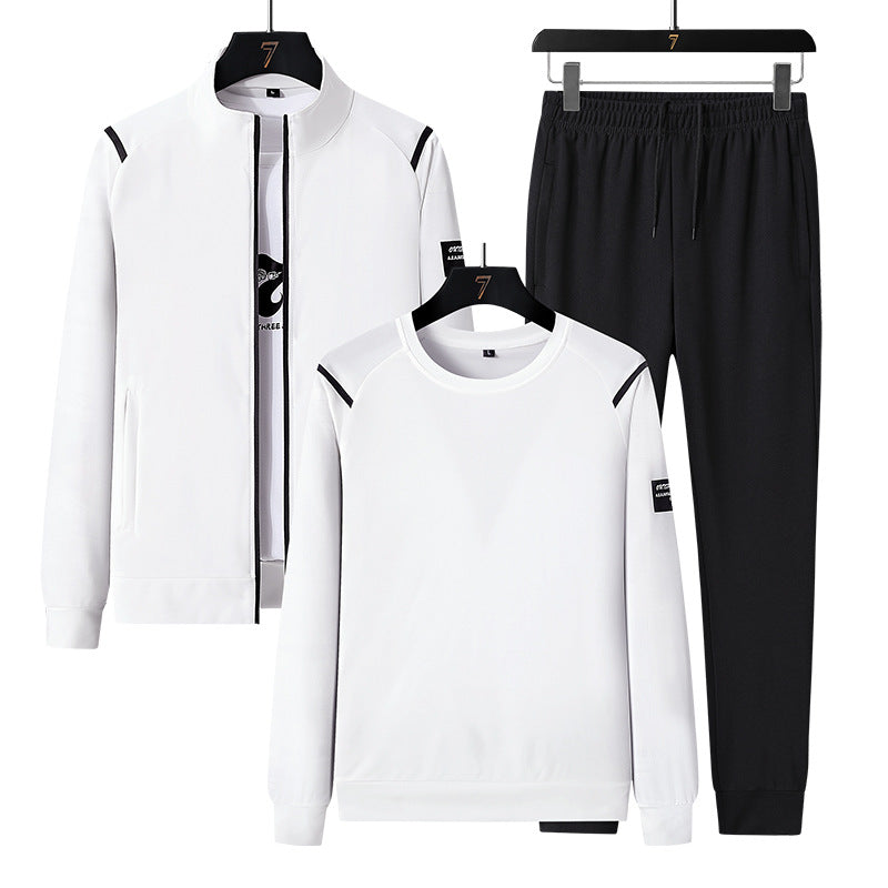 Men's sporty tracksuit set with zip jacket, round neck sweatshirt and slim fit jogging pants Amarae