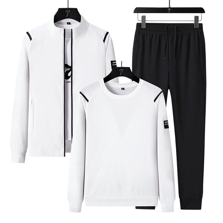 Men's sporty tracksuit set with zip jacket, round neck sweatshirt and slim fit jogging pants Amarae