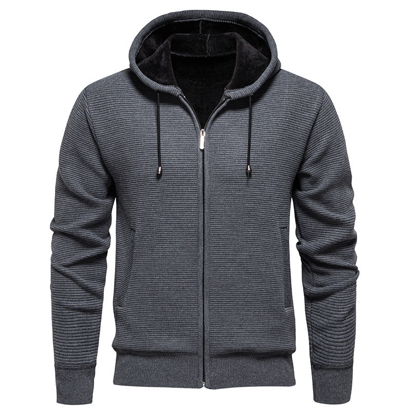Modern hoodie jacket for men with textured surface and soft inner lining Lune London