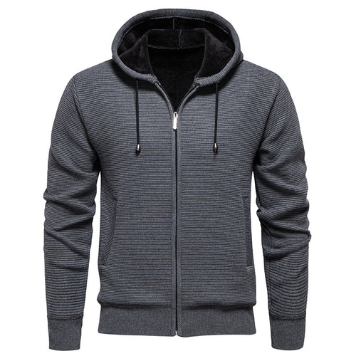 Modern hoodie jacket for men with textured surface and soft inner lining Amarae