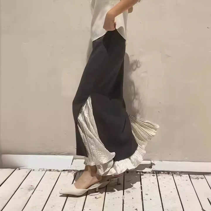 Jupe maxi élégante pour femme avec fentes latérales et look superposé Chic & Stil