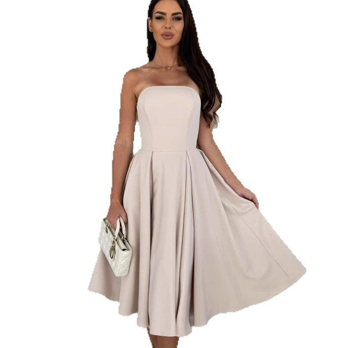 A-line strapless dress for ladies Lune London