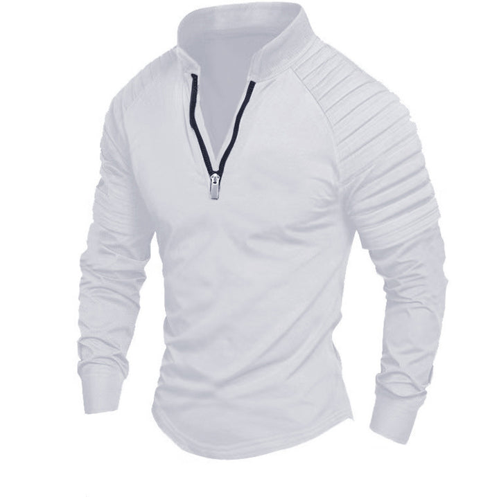 Modern men's long sleeve sport shirt with zipper closure and structured design Lune London