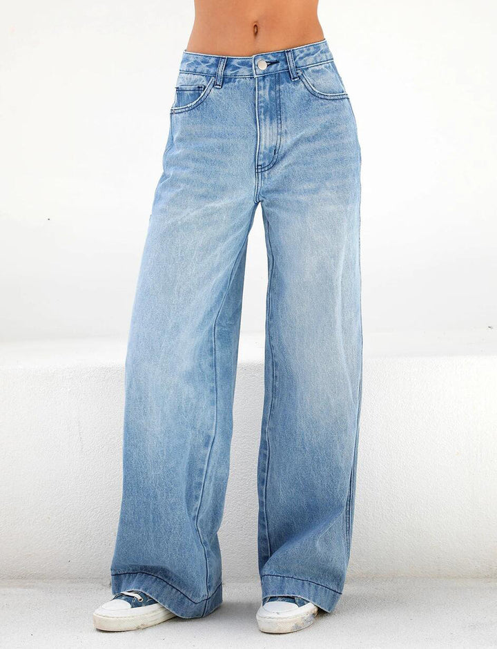 Women High-waisted wide Denim jeans in Palazzo cut Amarae