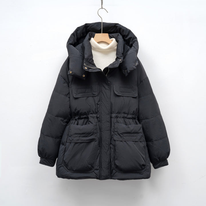 Ladies winter puffy quilted jacket with oversized cut and practical pockets Lune London