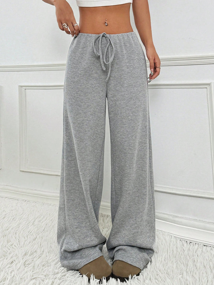Women’s Casual Wide-Cut Striped Trousers with Elastic Waist Lune London