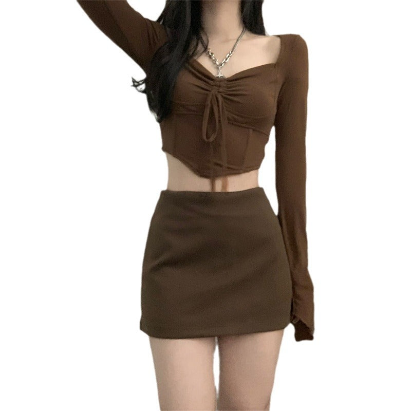 Women Cropped Longsleeve with sophisticated drawstring Lune London
