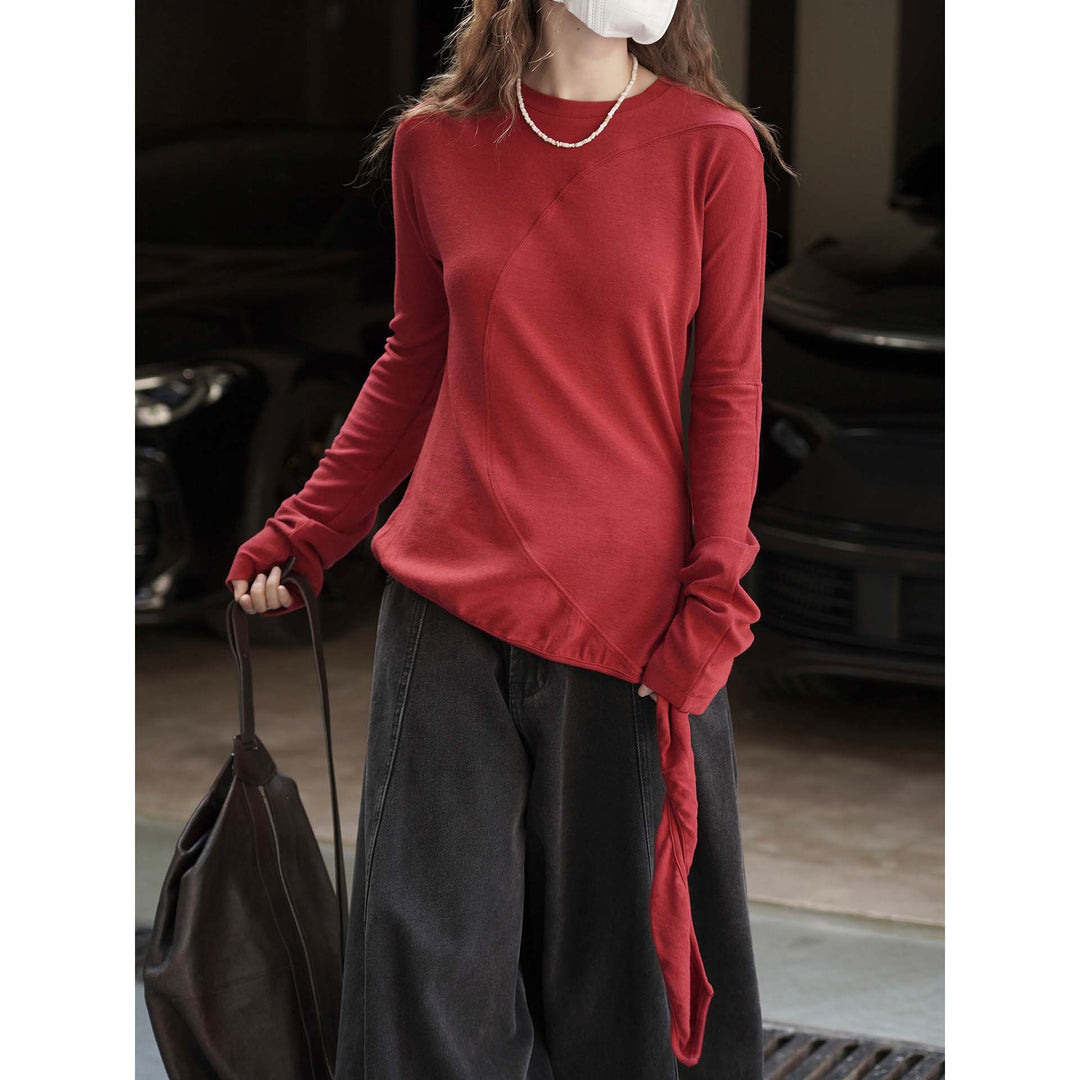 Women Asymmetrical Long Sleeve with Side Ties Amarae