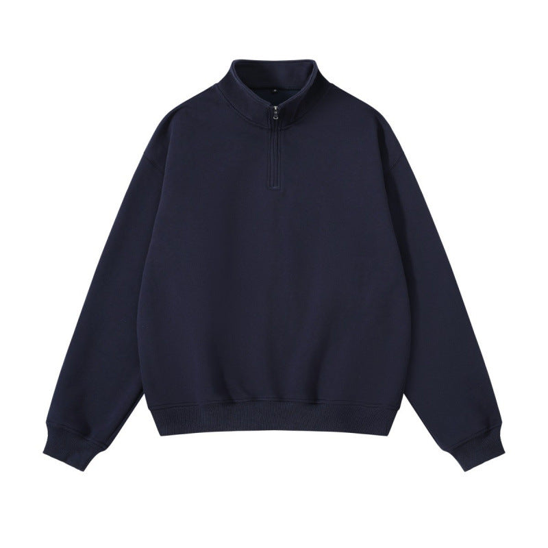 Unisex Oversize-Halfzip-Sweatshirt made of cotton blend with standing collar and ribbed cuffs Amarae