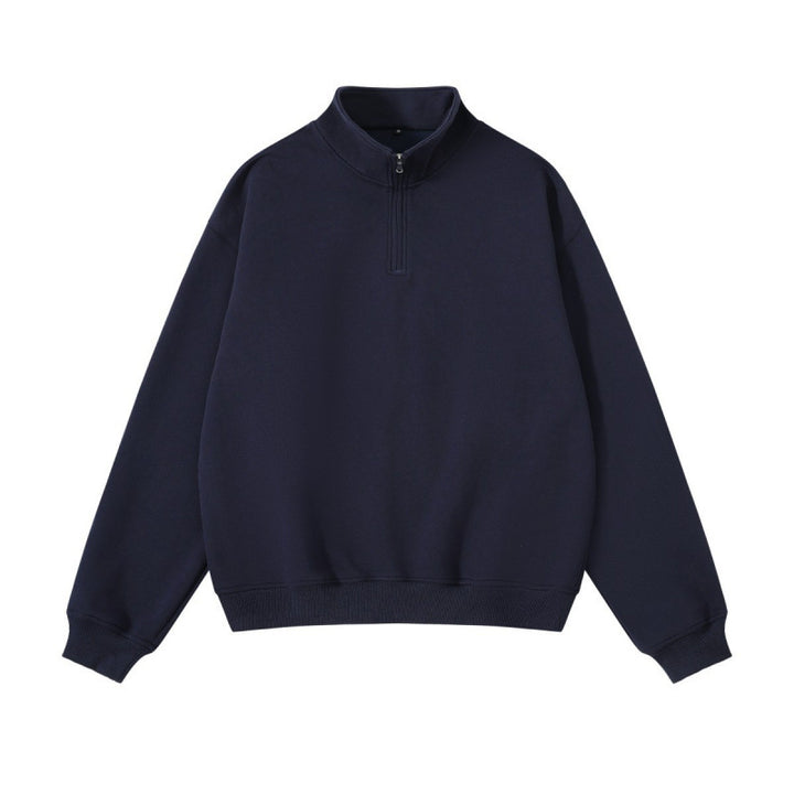 Unisex Oversize-Halfzip-Sweatshirt made of cotton blend with standing collar and ribbed cuffs Amarae