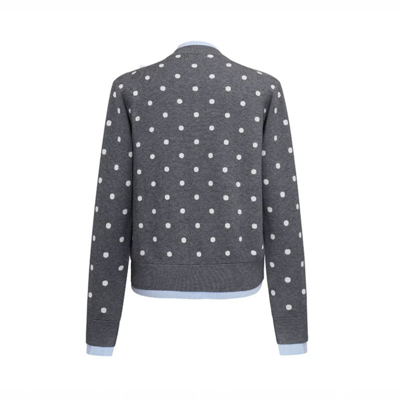 Womens Speckled Cardigan with Round Neckline, Button Placket and Layering Look Amarae