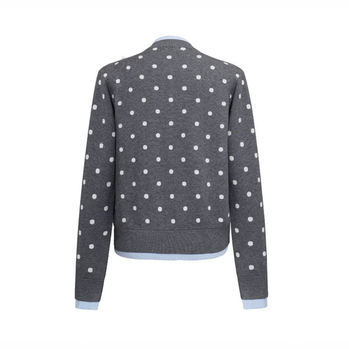 Womens Speckled Cardigan with Round Neckline, Button Placket and Layering Look Amarae