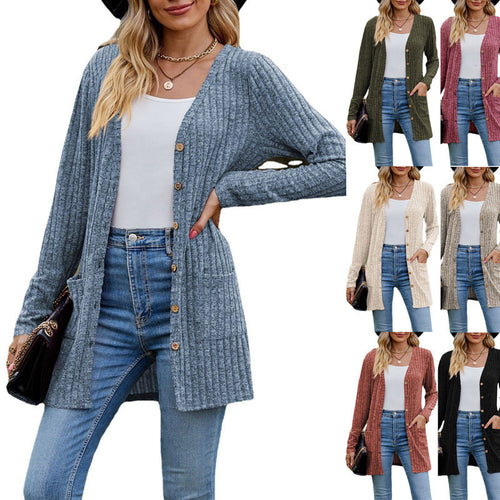 Women's cardigan with quilted structure and elegant button details Amarae