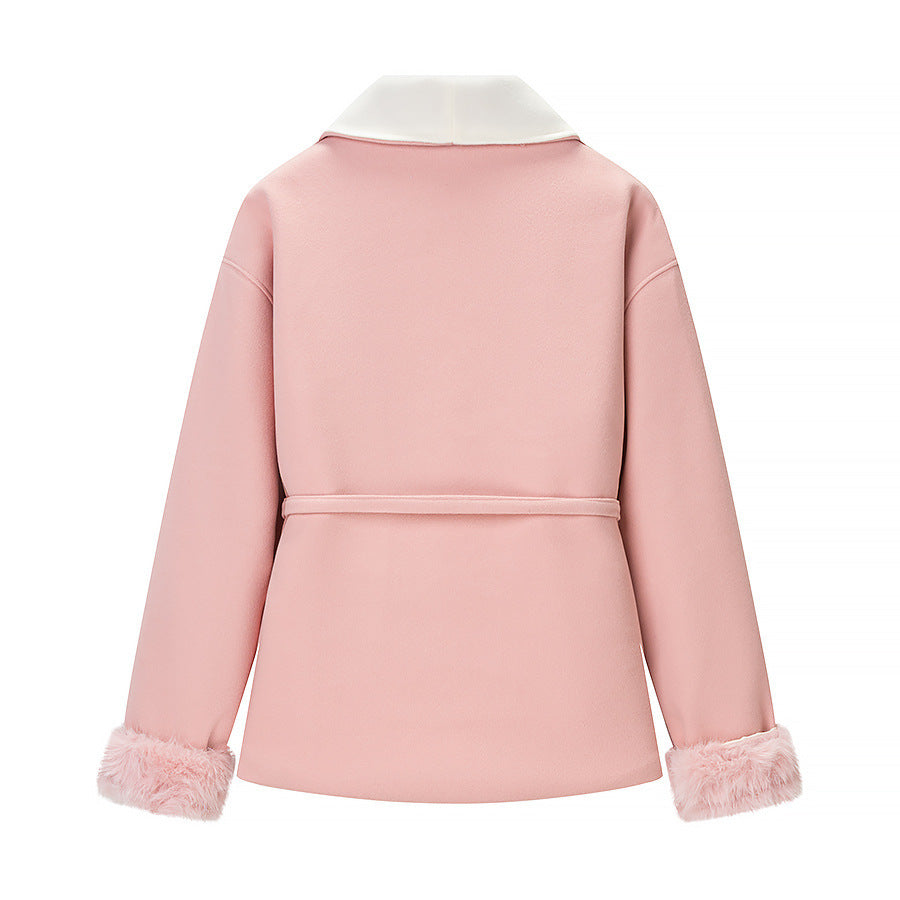 Veste confortable pour femmes avec doublure douce et ceinture à la taille Chic & Stil