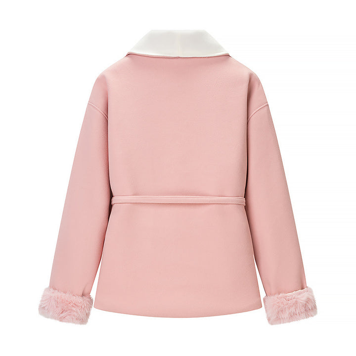 Veste confortable pour femmes avec doublure douce et ceinture à la taille Chic & Stil