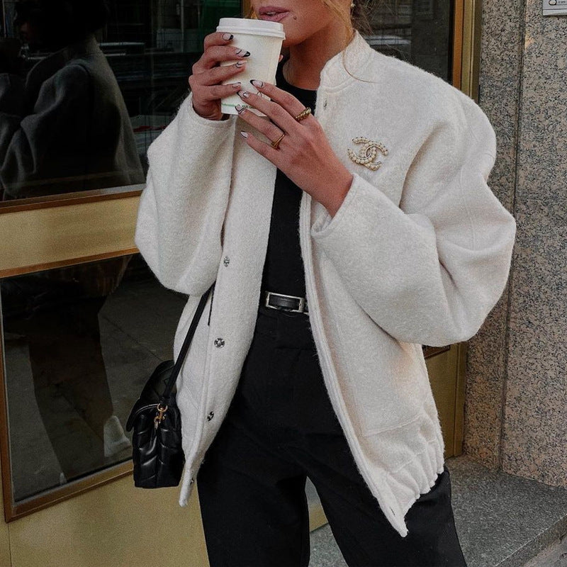 Elegant knit jacket for women with open cut and relaxed fit Lune London