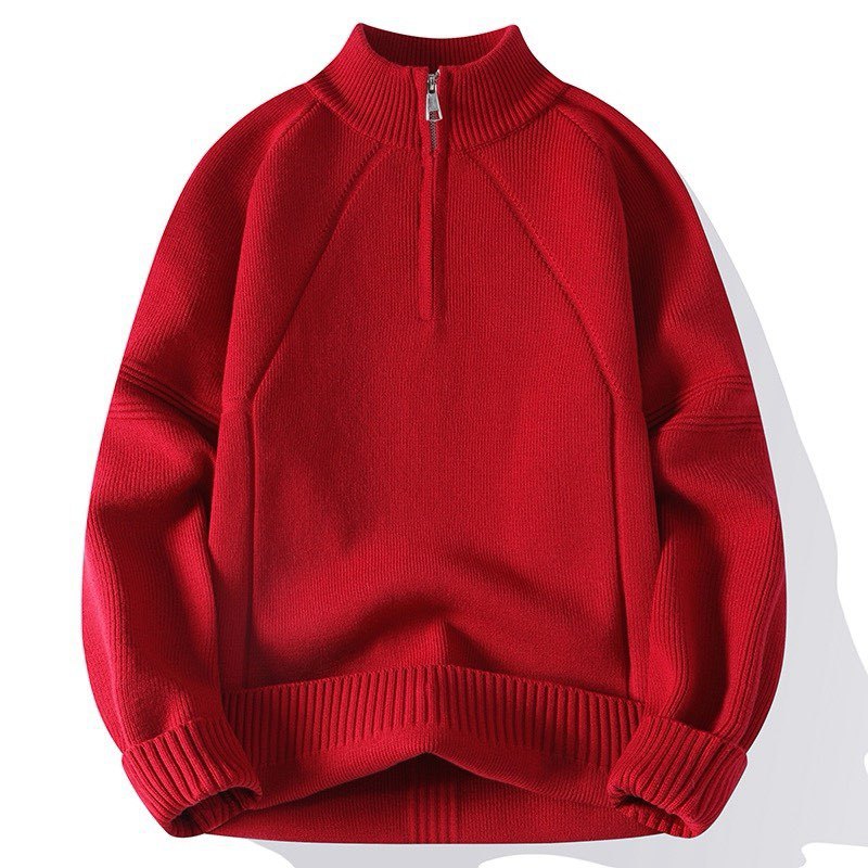 Knitted sweater for men with high collar and zipper Lune London