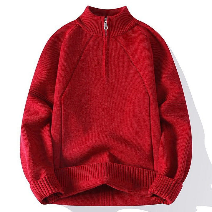 Knitted sweater for men with high collar and zipper Lune London