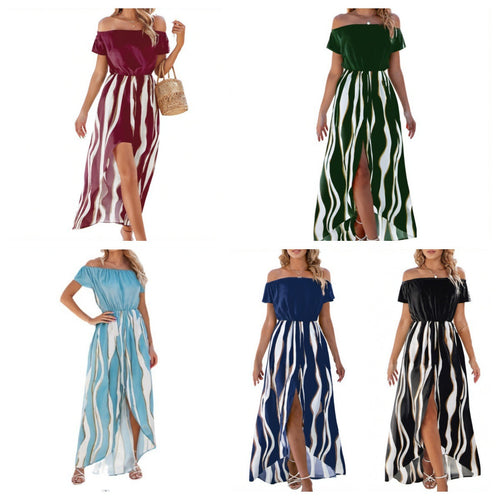 Maxi dress for women with an elegant off-shoulder neckline and a flowing design Amarae