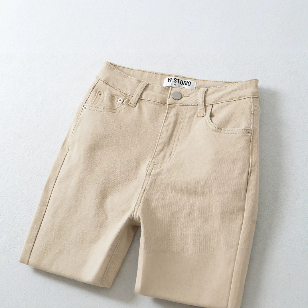 Women's Highwaist Flared Trousers made of Stretch Denim with five pockets and raw hem Amarae